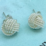 Tiffany & Co. Rare Somerset Twist Knot Earrings in Sterling Silver 925 Retired Photo 0