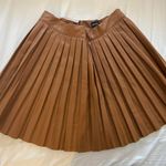 Pretty Little Thing Camel Faux Leather Pleated Skater Skirt Photo 2