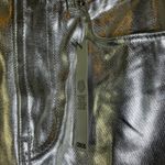 ASOS NWT Pants Womens 25 Tall Silver Metallic High Rise Cybercore Futuristic Y2K Photo 4