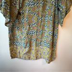 ZARA Yellow and Black Floral Tunic v-neck Top Photo 8