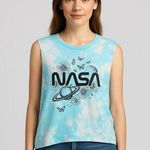Fifth Sun Tie-Dye NASA Light Aqua Blue Tank Top Size: XXL NWT Photo 0