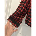 Karl Lagerfeld  Paris Tweed Open Front Blazer Women Size Medium Black Red Jacket Photo 2