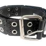 BKE Women’s Crossstich Black Studded Leather Belt Size 32 Y2K Moto Style Photo 0