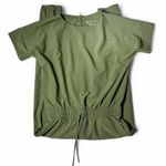 ALBION FIT  Olive Green Utility Jumpsuit Romper Elastic Waist Drawstring Zip Photo 1