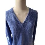 J.Crew Sweater Small Blue 100% Cotton V Neck Textured Knit Long Sleeve Casual Photo 1