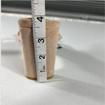 The Drop Faux Suede Square Toe Heeled Sandals Womens 10 Double Straps Pink beige Photo 8