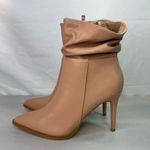 Perphy Nude Slouchy Side Zip Point Toe Stiletto Ankle Boots Size 8 #B1466 Tan Photo 3