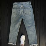 AGOLDE High Rise Straight Leg Jeans Light Wash Raw Frayed Hem Women's size 28 Photo 2