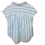 Pilcro and the Letterpress Pilcro Anthropologie the Serena surf Henley blouse striped print button down box Photo 5