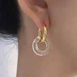 Transparent hoop clear hoops gold hoop earring Photo 0