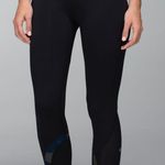 Lululemon Black Navy Blue Fa14 Quilt 23 Inspire Crop II Sashiko Workout Leggings Photo 0