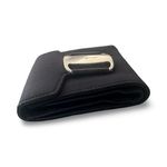 Salvatore Ferragamo black  Vara canvas pouch with a silver-tone buckle. Photo 6