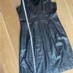 WD•NY WDNY Dress Sz 12 Black Linen Blend Beaded Metallic Sheath Knee Length Sleeveless Photo 14