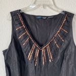 Saint Tropez West 100% Linen Embellished Boho Blouse Size Large Photo 1