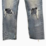 ZARA  Basic Z1975 Denim Straight Pearl Distressed Embellished Jeans 2 Photo 11