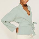Marissa Webb Mint Green Blue Wool Ribbed Knit Cardigan Wrap Sweater Size Small Photo 1
