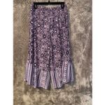 Cato  wide leg cropped pull on pants purple paisley boho print Large Photo 1