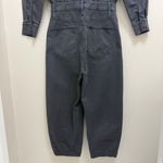 frame denim FRAME Pleated Barrel Leg Jumpsuit One Piece Long Sleeve in Washed Black Gray S Photo 7