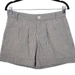 Lauren James  Dark Gray and White Stripe Seersucker Shorts Size XS Preppy Shorts Photo 0