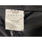 Sandro Paris Women Black Satin Pleated Trousers Dress Pants Size 40/ USA 8 Photo 2
