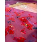 GUL HURGEL Printed Linen Midi Wrap Dress Belted Floral Ruffle Size Medium M Purple Photo 5