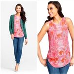 CAbi Women's Printed Pink Jubilee Dressy Tank Top 127 Small Photo 1