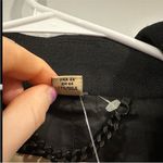 Burberry  Black Leather Trim Wool Blend Double Breasted Jacket US 12 Photo 3