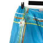 Victoria's Secret  Vintage Y2K 2003 Blue Ribbon Floral Wide Leg Crop Pants Small Photo 5