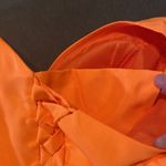 Women’s Orange Full Length Long Sleeve Dress Leg Slit Corset Back Size 14 *READ Photo 11