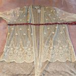 Maurice's Maurice’s cream lace overlay open cardigan size 0 (XL) crochet accents Photo 8