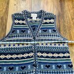 Susan Bristol Vintage Hand Knit Sweater Vest  Wool Striped Fair Isle Small Photo 4