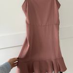 EXPRESS Tie Shoulder Ruffle Hem Fit and Flare Mini Dress Photo 2