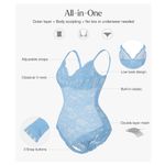 Popilush Blue Lace Bodysuit All in One Body Sculpting V Photo 1