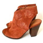Lucky Brand  Listana Heeled Open Toe Suede Zip Up Shoes NWOB size 9.5 Photo 1