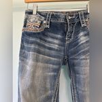 Rock Revival  Faded Blue Skinny Jeans Ornate Chereen Style Photo 1