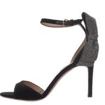 Valentino Garavani Black Velvet Sparkle Bow Strappy Heeled Sandal Photo 1