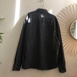 Frye Western Style Black Denim Jean Jacket Shirt Shacket Top Button Goth Grunge Skater Biker Emo Streetwear Long Sleeve XL Measurement in pics Photo 1