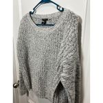 Forever 21 Women’s‎ Sweater Medium Crop Gray  Knit Long Sleeve Top Winter Photo 1