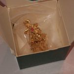 Avon Vintage Tender Moments Gold Tone Charm Present & Christmas Bells Photo 6