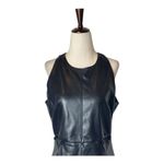 Nanushka Dress Women Large Black Faux Leather Layan Mini NWT Whimsigoth Goth Photo 3