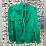 Vintage 80s Mary Kay Navy Blue Green Blazer Slinky Blouse and Tank Set 2P Photo 9