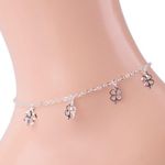 NEW Anklet Four Leaf Clover Anklet Silver Color 10” Total Length (or Bracelet) Photo 5