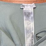 ZARA Sleek Teal Ribbed Crop Top Photo 5