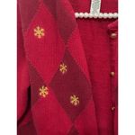 Classic Elements Vintage Red Christmas Sweater Cardigan Santa Photo 5