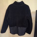 Athleta Cozy Sherpa Snap Sweatshirt Pullover Black Small‎ Quilted Cozy Fleece Photo 4