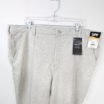 Lee High Rise Straight Leg Cropped Knit Pants Jeggings New Light Grey Women 22M Photo 5