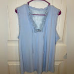 EXPRESS light blue v neck tank top blouse with lace Photo 1