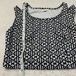 Anthropologie Mine Print Crop Top Womens Size M Black White Split Shoulder Strap Photo 7