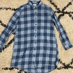 Pact Blue Plaid Flannel Shirt Mini Dress Photo 1