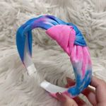 Tie die style pink blue headband knotted Photo 0